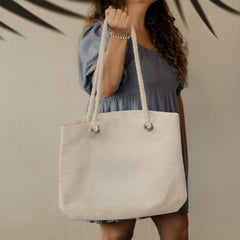 Beach Tote Bag – Custom Cotton Rope Handle Bag