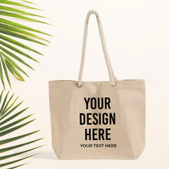 Beach Tote Bag – Custom Cotton Rope Handle Bag