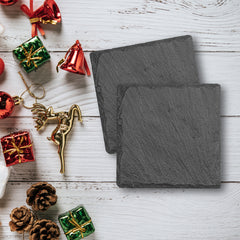 Premium Blank Slate Coasters – Natural Stone (Round or Square) | Ready for Customization