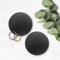 Premium Blank Slate Coasters – Natural Stone (Round or Square) | Ready for Customization