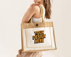 Custom Closure Jute Tote Bag