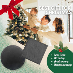 Premium Blank Slate Coasters – Natural Stone (Round or Square) | Ready for Customization