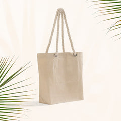 Beach Tote Bag – Custom Cotton Rope Handle Bag