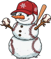 Christmas Baseball Snowman - Christmas Ready to Press DTF Transfer