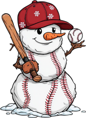 Christmas Baseball Snowman - Christmas Ready to Press DTF Transfer
