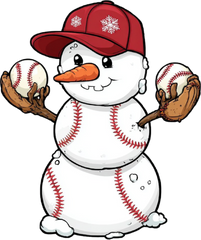 Christmas Baseball Snowman - Christmas Ready to Press DTF Transfer