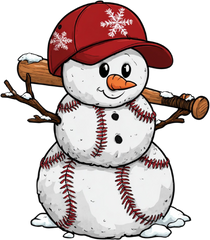 Christmas Baseball Snowman - Christmas Ready to Press DTF Transfer