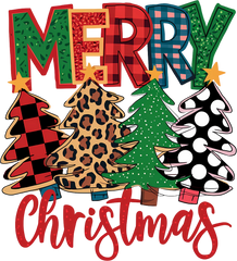 Merry Christmas Plaid And Leopard Tree - Christmas Ready to Press DTF Transfer