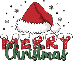 Merry Christmas Santa Hat - Christmas Ready to Press DTF Transfer
