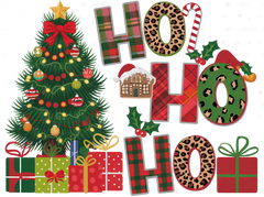 Ho Ho Ho Christmas Tree - Christmas Ready to Press DTF Transfer