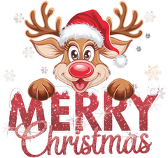 Merry Christmas Reindeer - Christmas Ready to Press DTF Transfer