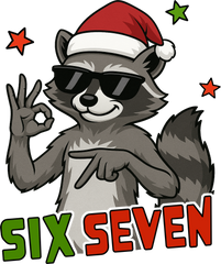 Raccoon Six Seven - Christmas Ready to Press DTF Transfer