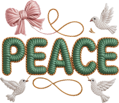 Faux Yarn Crochet Peace - Christmas Ready to Press DTF Transfer