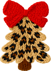 Faux Yarn Leopard Christmas Tree - Christmas Ready to Press DTF Transfer