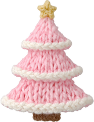 Faux Yarn Crochet Pink Christmas Tree - Christmas Ready to Press DTF Transfer