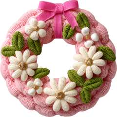 Faux Yarn Crochet Pink Christmas - Christmas Ready to Press DTF Transfer