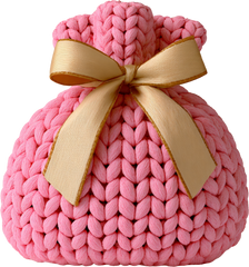 Faux Yarn Crochet Pink Pouch - Christmas Ready to Press DTF Transfer