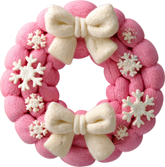 Faux Yarn Crochet Pink Christmas - Christmas Ready to Press DTF Transfer