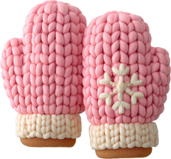 Faux Yarn Crochet Pink Glove - Christmas Ready to Press DTF Transfer