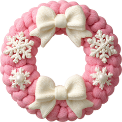 Faux Yarn Crochet Pink Christmas - Christmas Ready to Press DTF Transfer