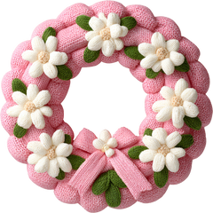 Faux Yarn Crochet Pink Christmas - Christmas Ready to Press DTF Transfer