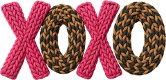 Faux Yarn Crochet Leopard Xoxo - Valentines Day Ready to Press DTF Transfer
