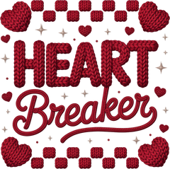 Faux Yarn Crochet Heart Breaker - Valentines Day Ready to Press DTF Transfer