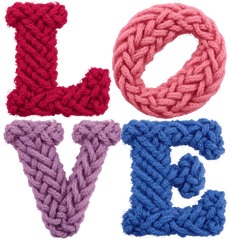 Faux Yarn Crochet Valentine Love - Valentines Day Ready to Press DTF Transfer