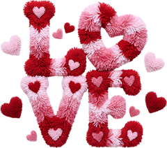 Faux Yarn Valentine Love - Valentines Day Ready to Press DTF Transfer