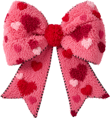 Faux Yarn Crochet Valentine Bow - Valentines Day Ready to Press DTF Transfer