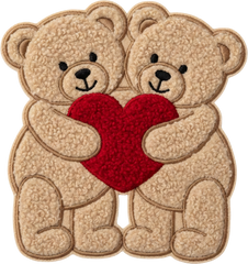 Faux Yarn Crochet Valentine Heart Teddy Bear Hug - Valentines Day Ready to Press DTF Transfer