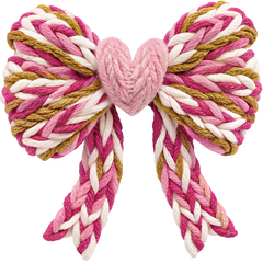 Faux Yarn Valentine Coquette Bow - Valentines Day Ready to Press DTF Transfer