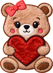 Faux Yarn Valentine Teddy Bear - Valentines Day Ready to Press DTF Transfer