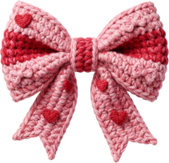 Faux Yarn Valentine Bow - Valentines Day Ready to Press DTF Transfer