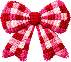 Faux Yarn Valentine Couquette Bow - Valentines Day Ready to Press DTF Transfer