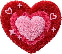 Latch Hook Yarn Valentine Heart - Valentines Day Ready to Press DTF Transfer