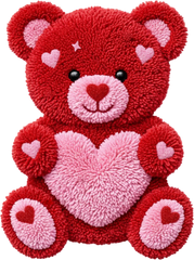 Latch Hook Valentine Teddy Bear - Valentines Day Ready to Press DTF Transfer