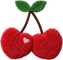 Latch Hook Valentine Cherry Hearts - Valentines Day Ready to Press DTF Transfer