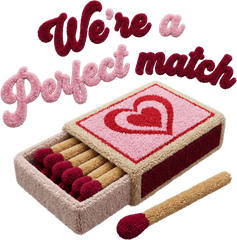 Faux Yarn Crochet We're a Perfect Match - Valentines Day Ready to Press DTF Transfer