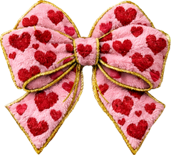 Faux Yarn Valentine Bow - Valentines Day Ready to Press DTF Transfer