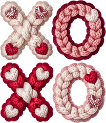 Faux Yarn Crochet Valentine Xoxo - Valentines Day Ready to Press DTF Transfer