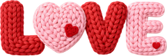 Faux Yarn Crochet Valentine Love - Valentines Day Ready to Press DTF Transfer