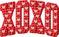 Faux Yarn Crochet Heart Xoxo - Valentines Day Ready to Press DTF Transfer