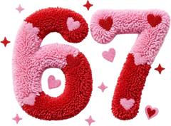 Faux Yarn Six Seven Valentine - Valentines Day Ready to Press DTF Transfer