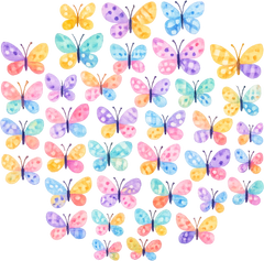 Pastel Butterflies - Easter Ready to Press DTF Transfer