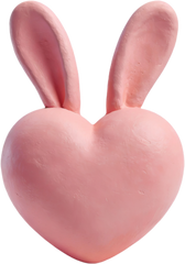 Easter Pink Bunny Ear Heart - Easter Ready to Press DTF Transfer