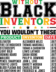 Without Black Inventors Typography Design – Human Rights Ready to Press DTF Transfer