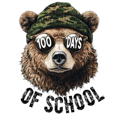 100 Days of School Bear - School Ready to Press DTF Transfer