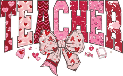 Coquette Valentine Teacher Pencil Bow - School Ready to Press DTF Transfer