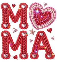 Faux Yarn Mama Heart Rhinestone - Mothers Day Ready to Press DTF Transfer
